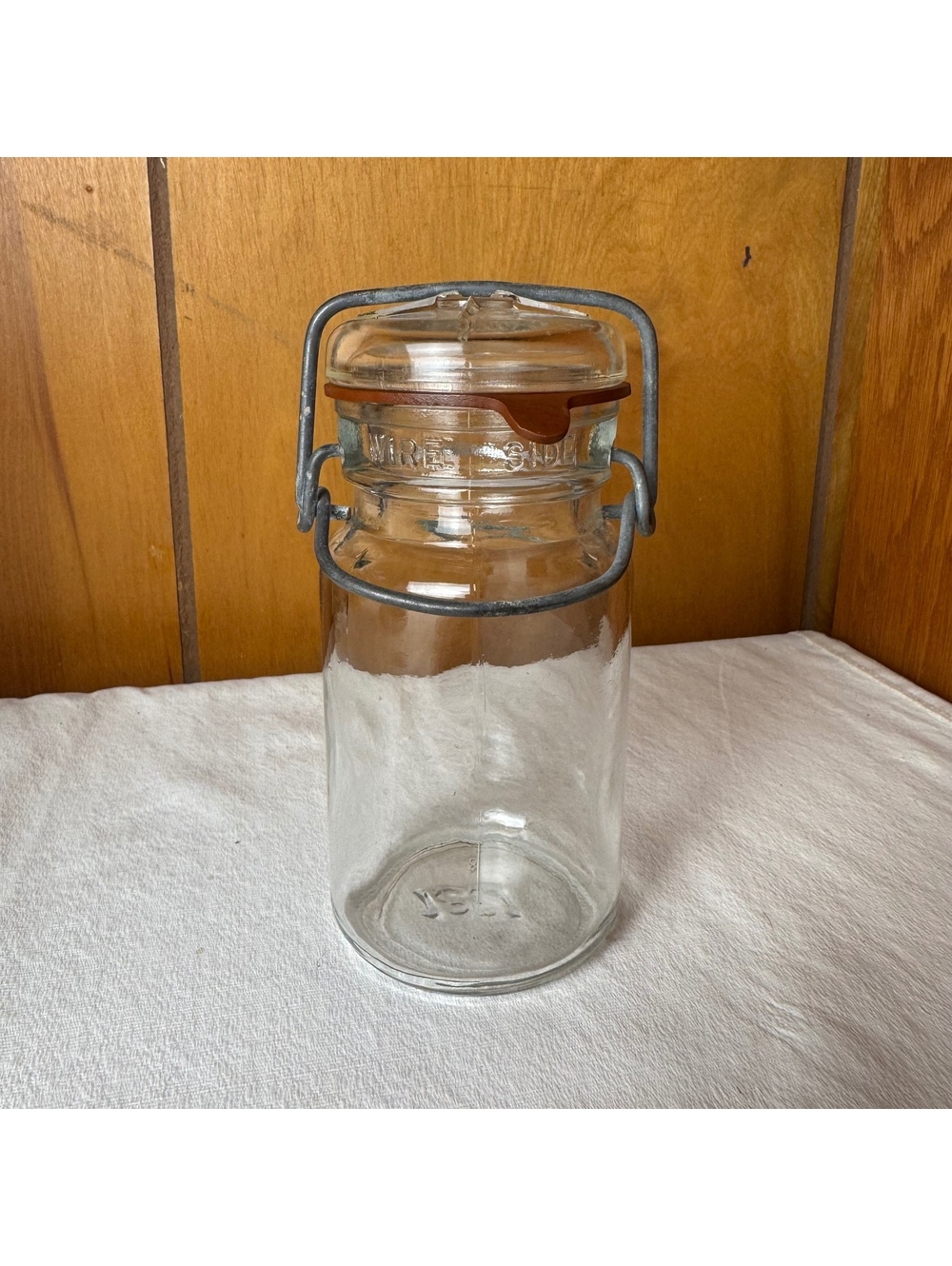 Vintage Glass Canning Jar With Wire Bail Lid K 1881 8 Wire Side - Picture 3 of 7